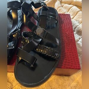 Versace Collection Strappy Leather Sandals